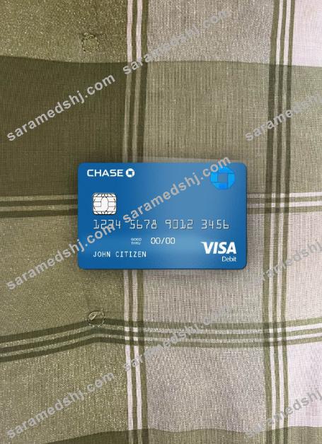 USA Chase bank Visa Debit Card photolook front